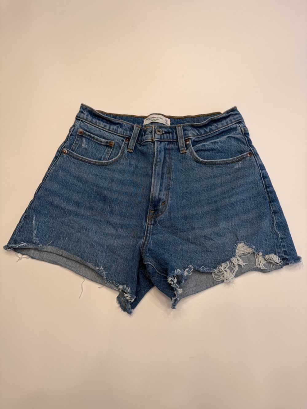 Abercrombie & Fitch Distressed Denim Shorts Curve Love US6